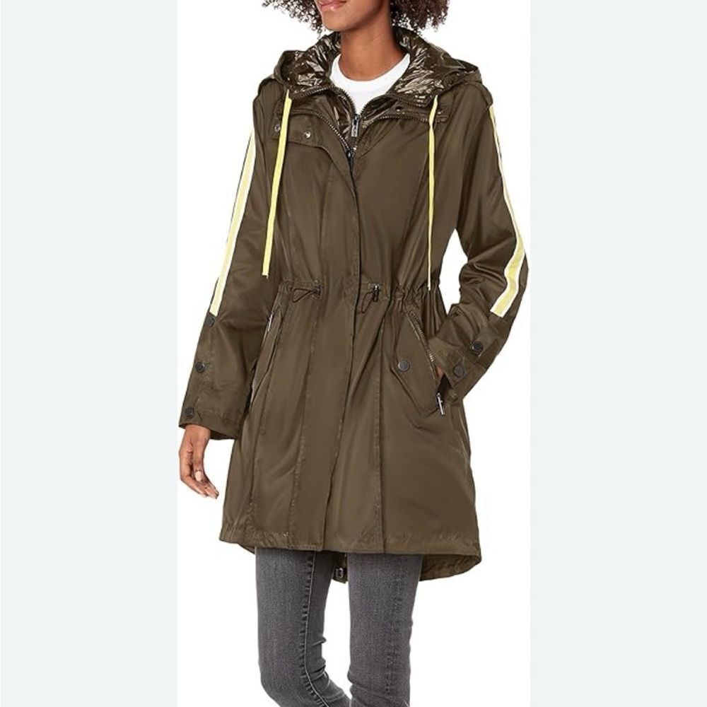 RACHEL Rachel Roy Olive Utility Jacket with Yellow Accents